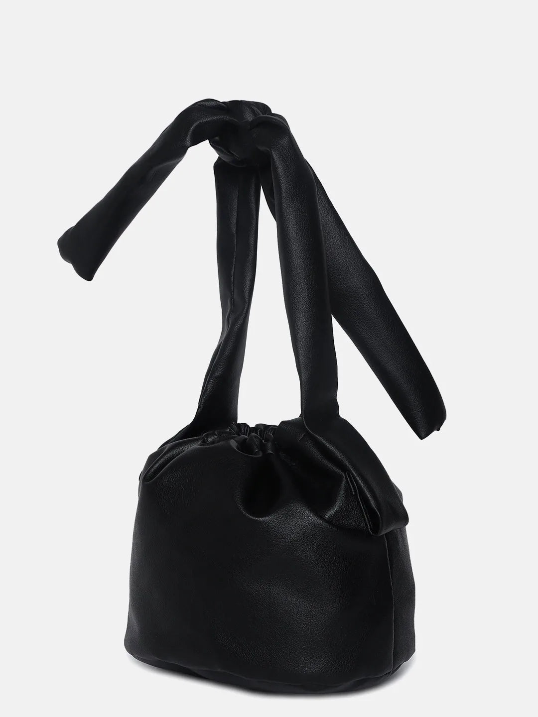 Solid Bucket Hand Bag with Drawstring