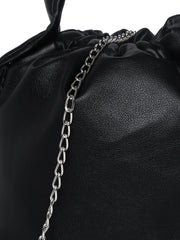 Solid Bucket Hand Bag with Drawstring