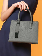 Textured Hand Bag with Zip Lock