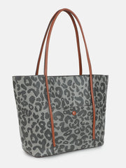 Textured Oversized Shopper Hand Bag with Zip Lock