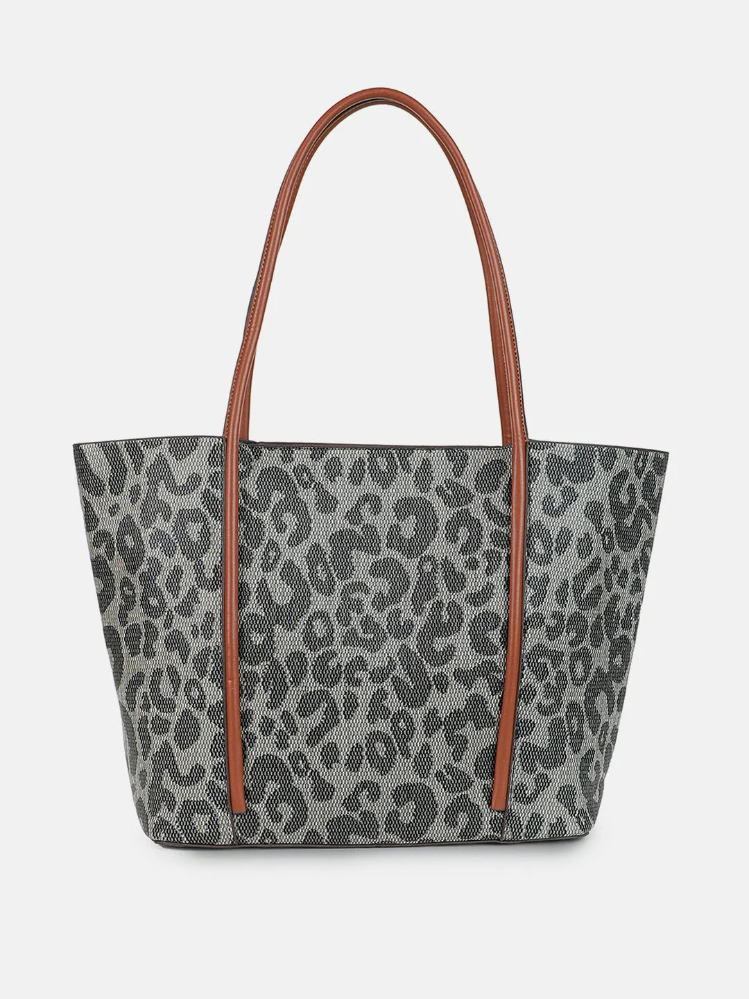 Textured Oversized Shopper Hand Bag with Zip Lock