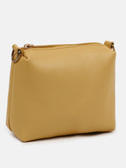 Solid Zip Lock Shoulder Bag with Handle detail