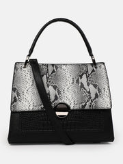 Textured Push Lock Hand Bag