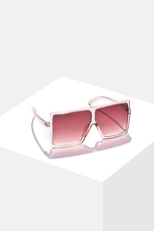 Women Brown Lens Pink Oversized Sunglasses