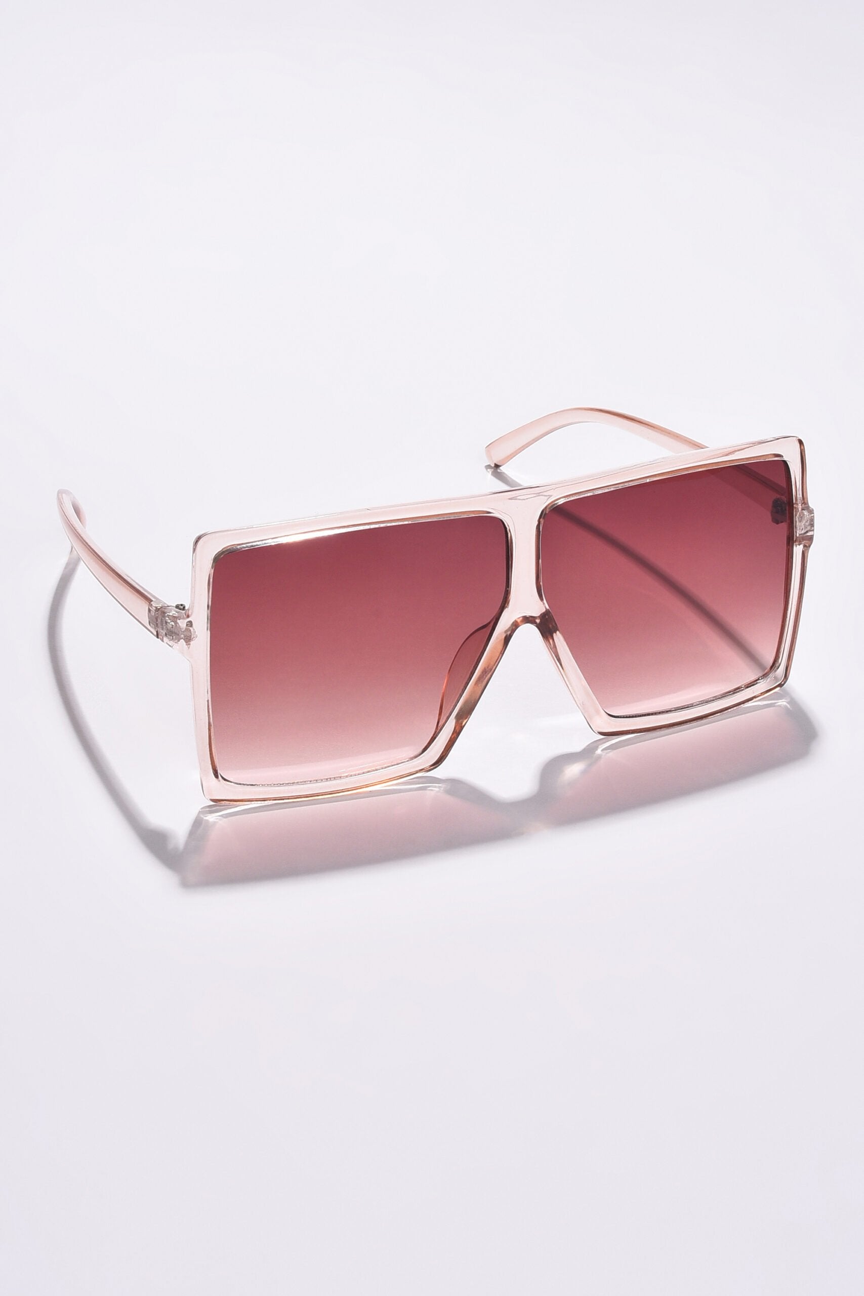 Women Brown Lens Pink Oversized Sunglasses