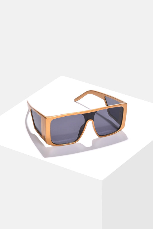 Women Black Lens Gold-Toned Oversized Sunglasses