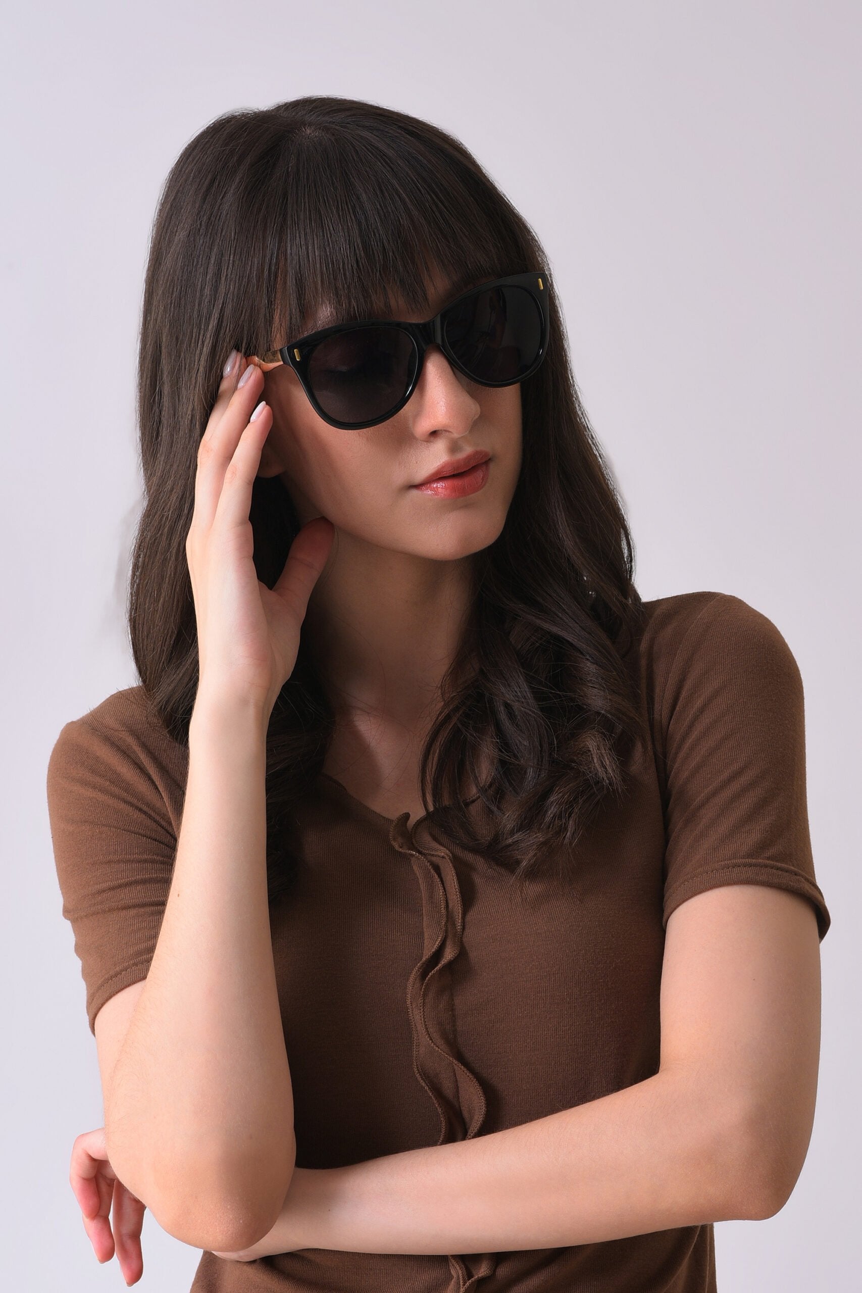 Women Black Lens Gold-Toned Wayfarer Sunglasses