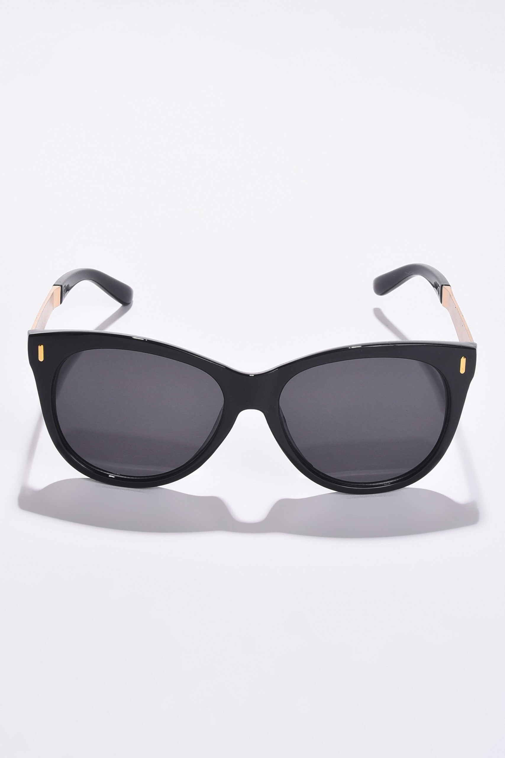 Women Black Lens Gold-Toned Wayfarer Sunglasses