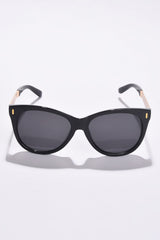 Women Black Lens Gold-Toned Wayfarer Sunglasses