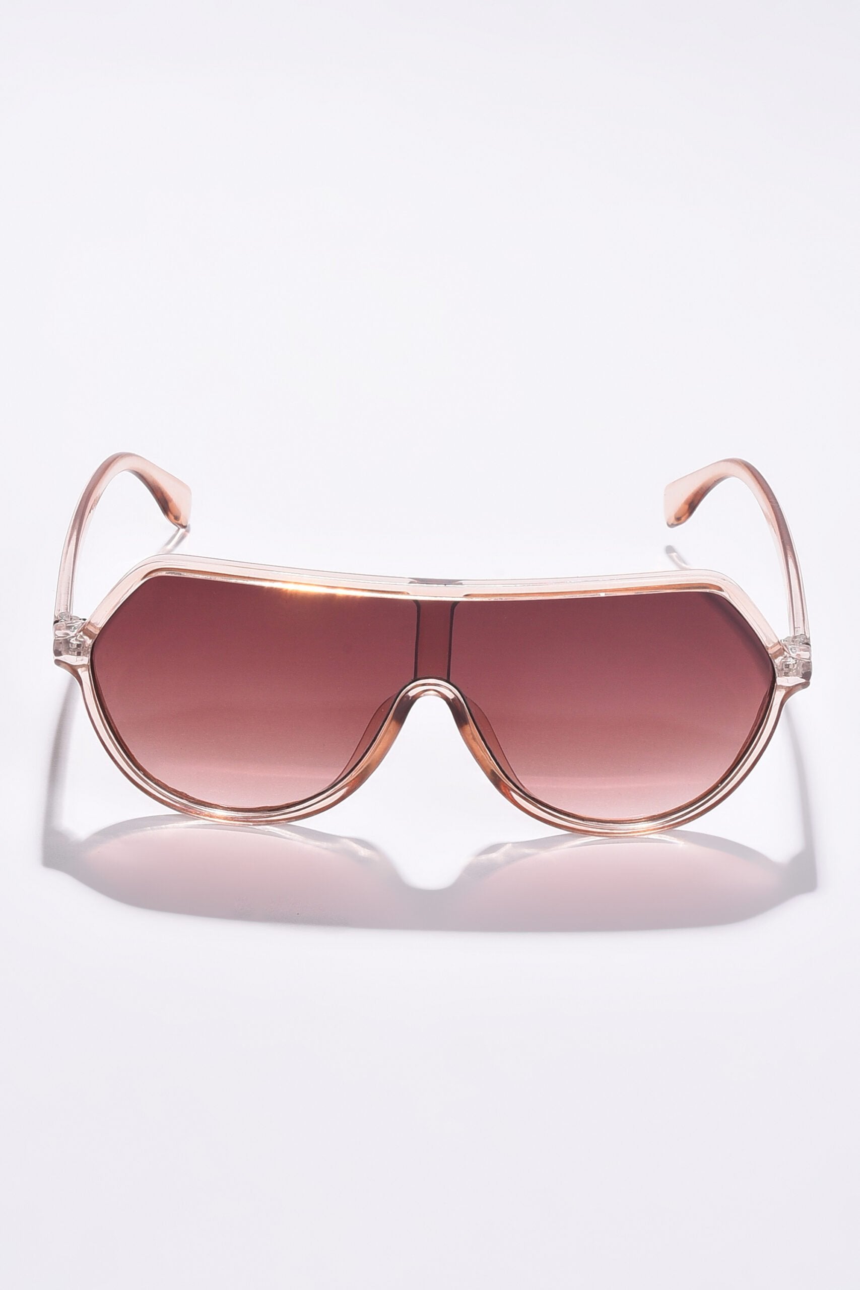 Women Brown Lens Pink Oversized Sunglasses