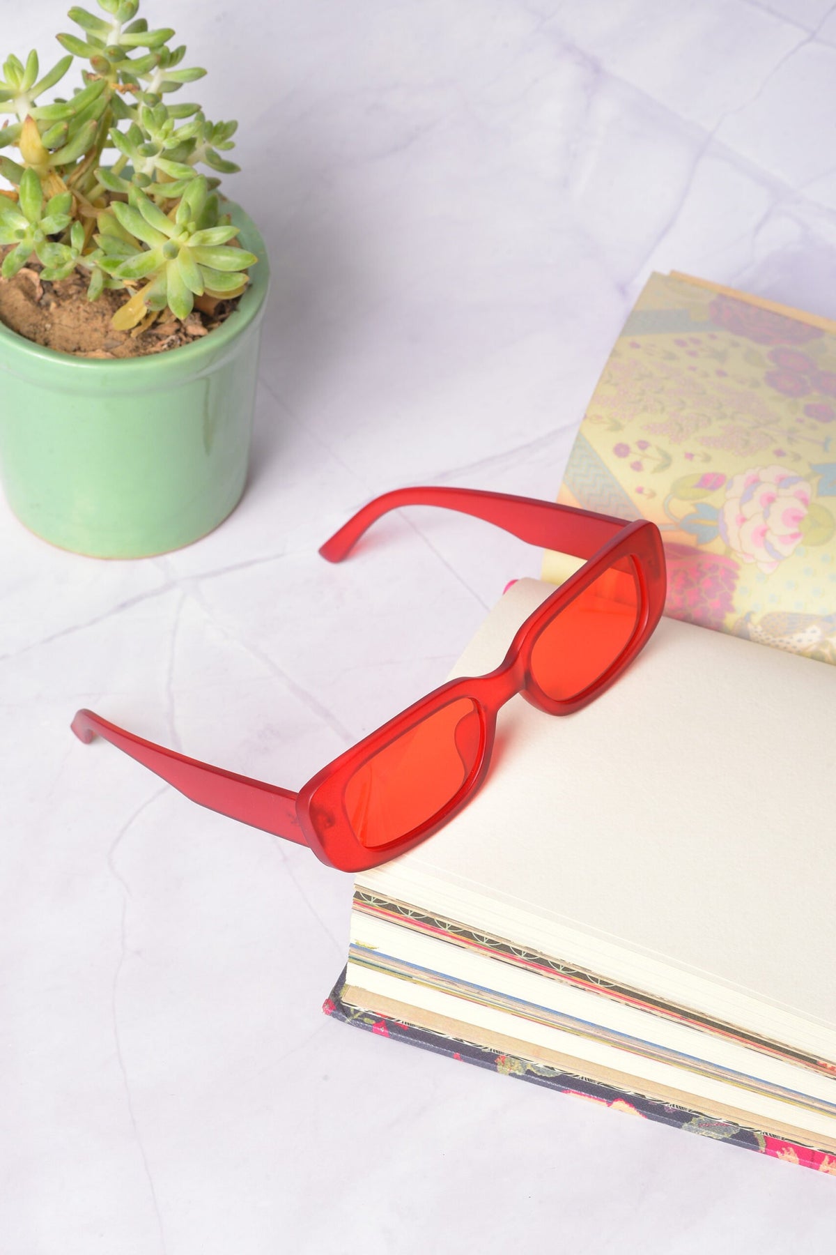 Women Orange Lens Orange Wayfarer Sunglasses