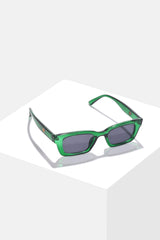 Women Black Lens Green Rectangle Sunglasses