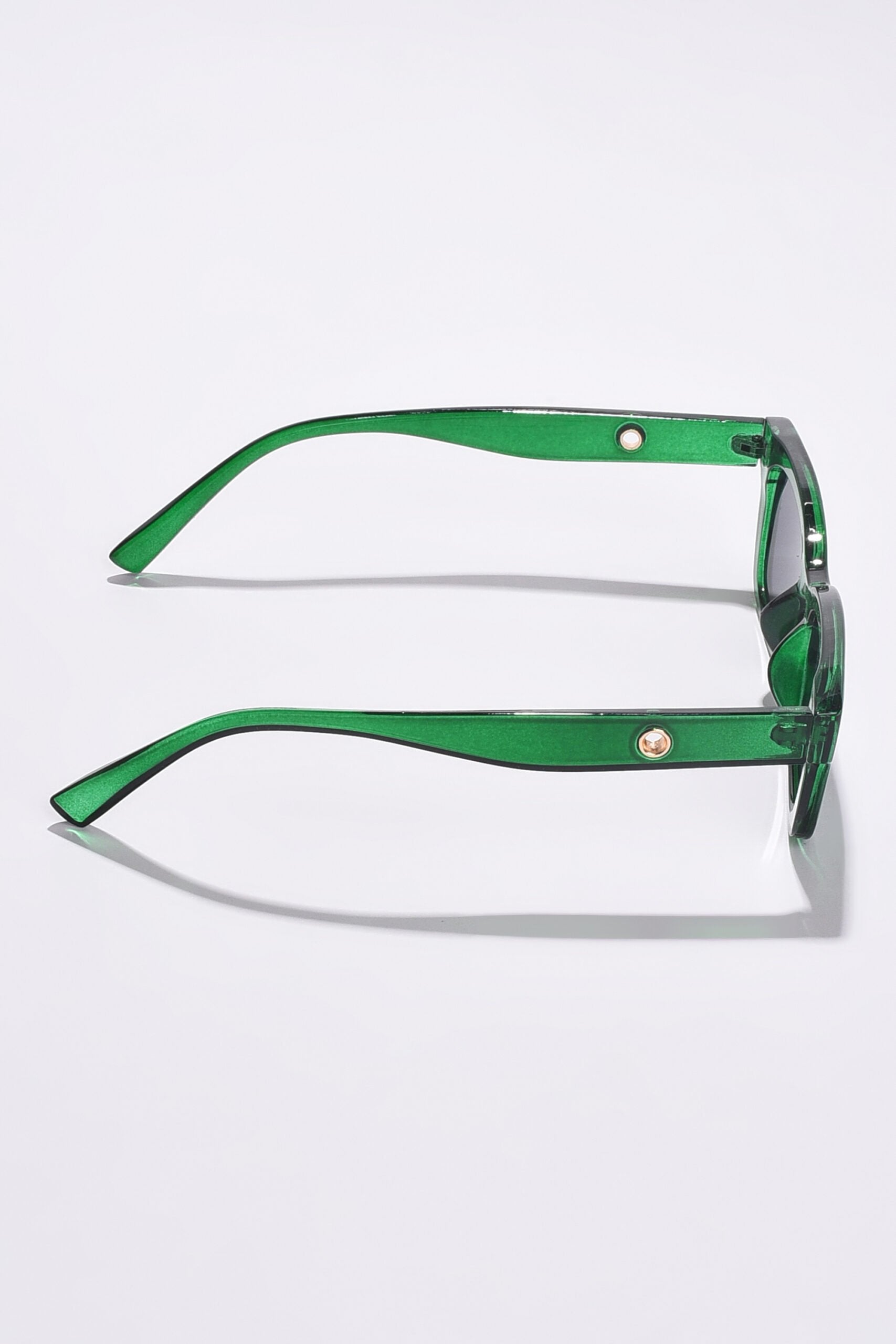 Women Black Lens Green Rectangle Sunglasses