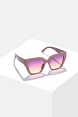 Women Mirrored Lens Brown Butterfly Sunglasses