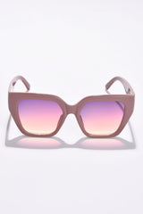 Women Mirrored Lens Brown Butterfly Sunglasses