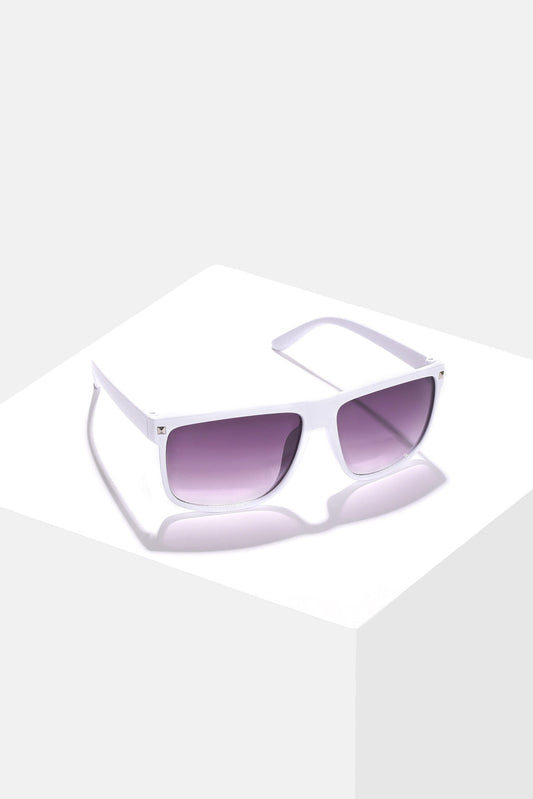 Women Purple Lens White Wayfarer Sunglasses