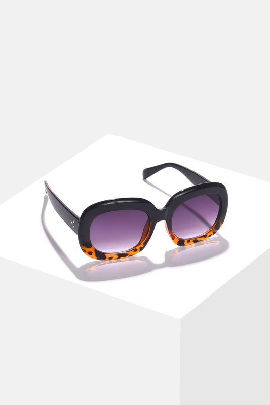 Women Purple Lens Black Wayfarer Sunglasses