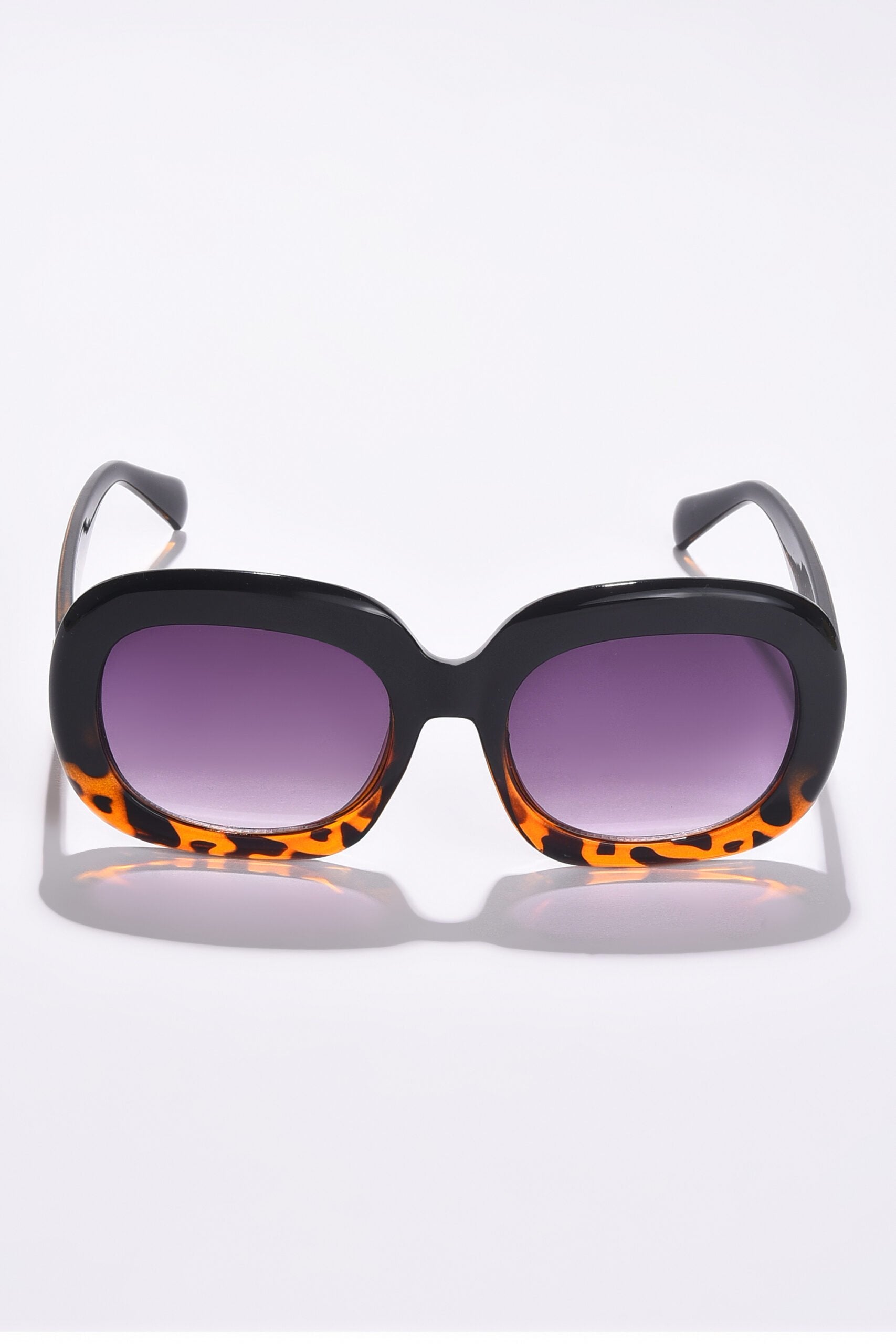 Women Purple Lens Black Wayfarer Sunglasses