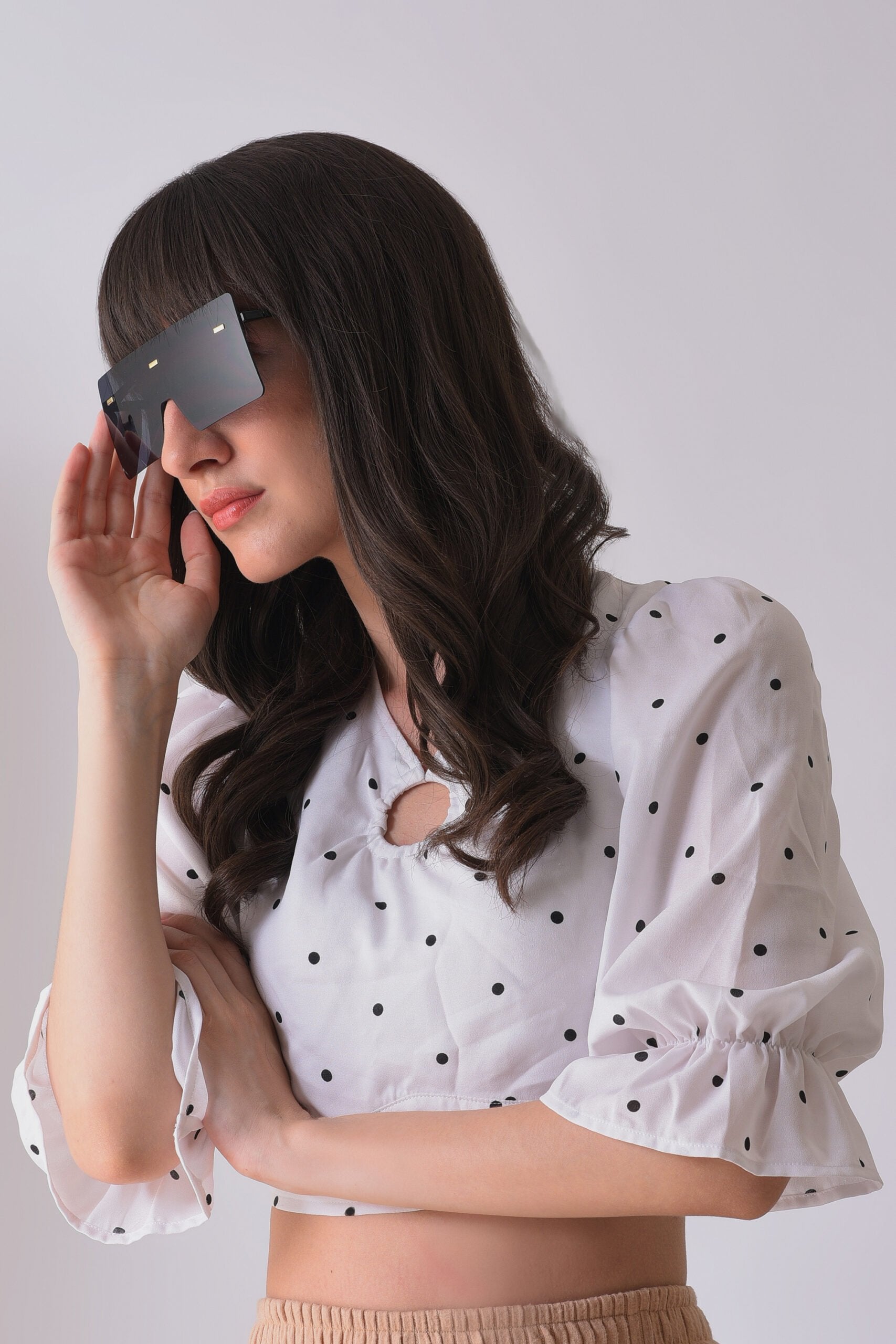 Women Black Lens Black Oversized Sunglasses