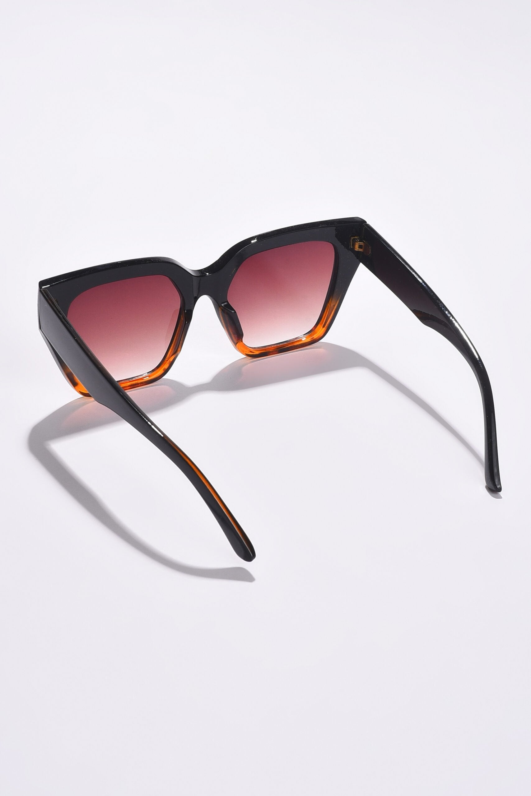 Women Brown Lens Black Butterfly Sunglasses