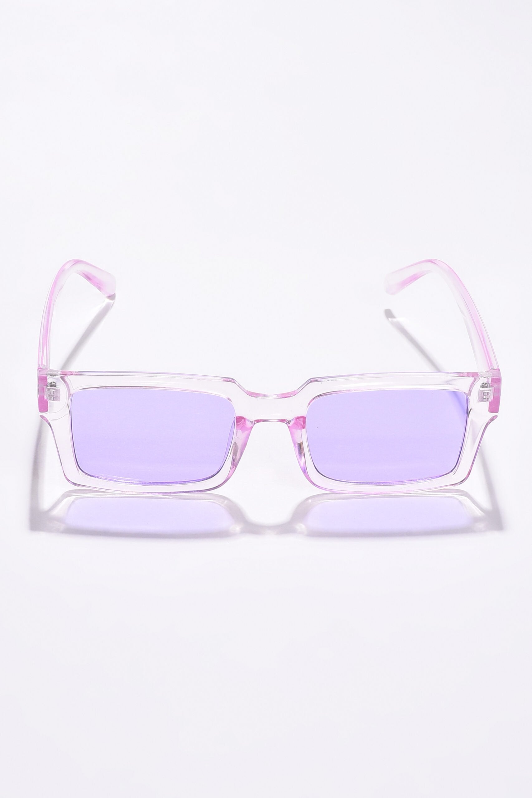 Women Purple Lens Purple Rectangle Sunglasses