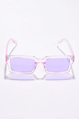 Women Purple Lens Purple Rectangle Sunglasses