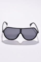 Women Black Lens Black Oversized Sunglasses