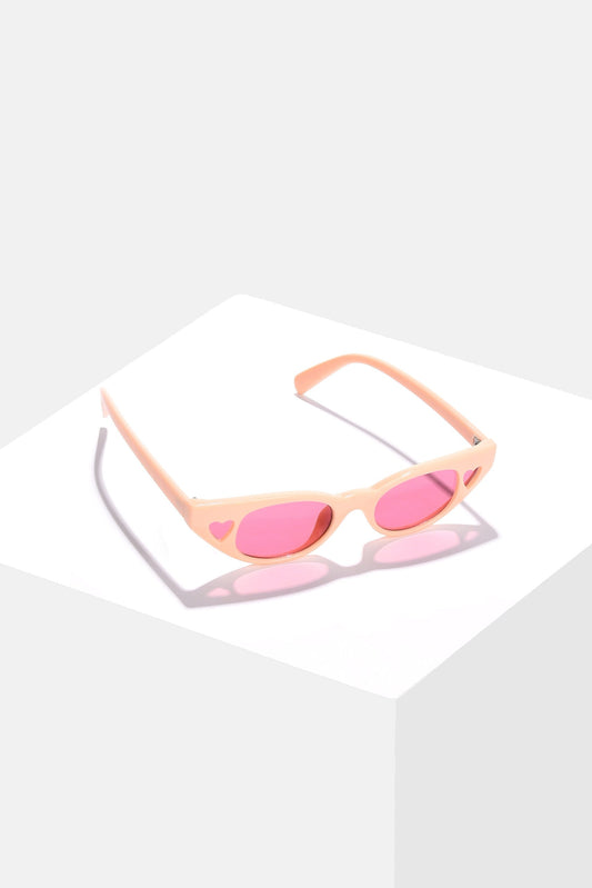 Women Pink Lens Red Cateye Sunglasses