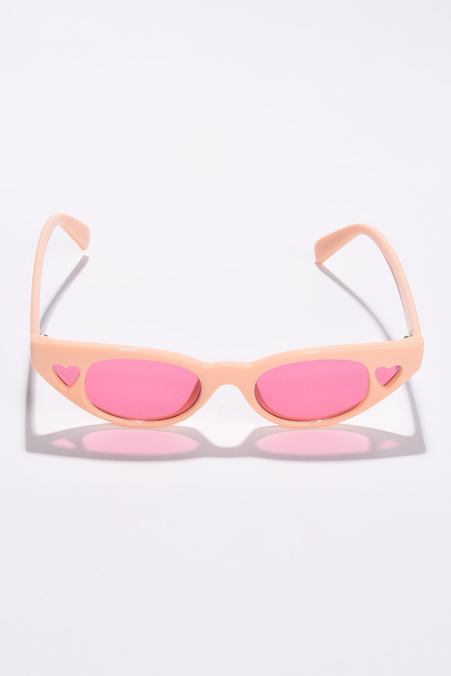 Women Pink Lens Red Cateye Sunglasses