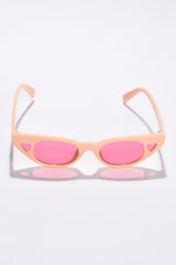 Women Pink Lens Red Cateye Sunglasses