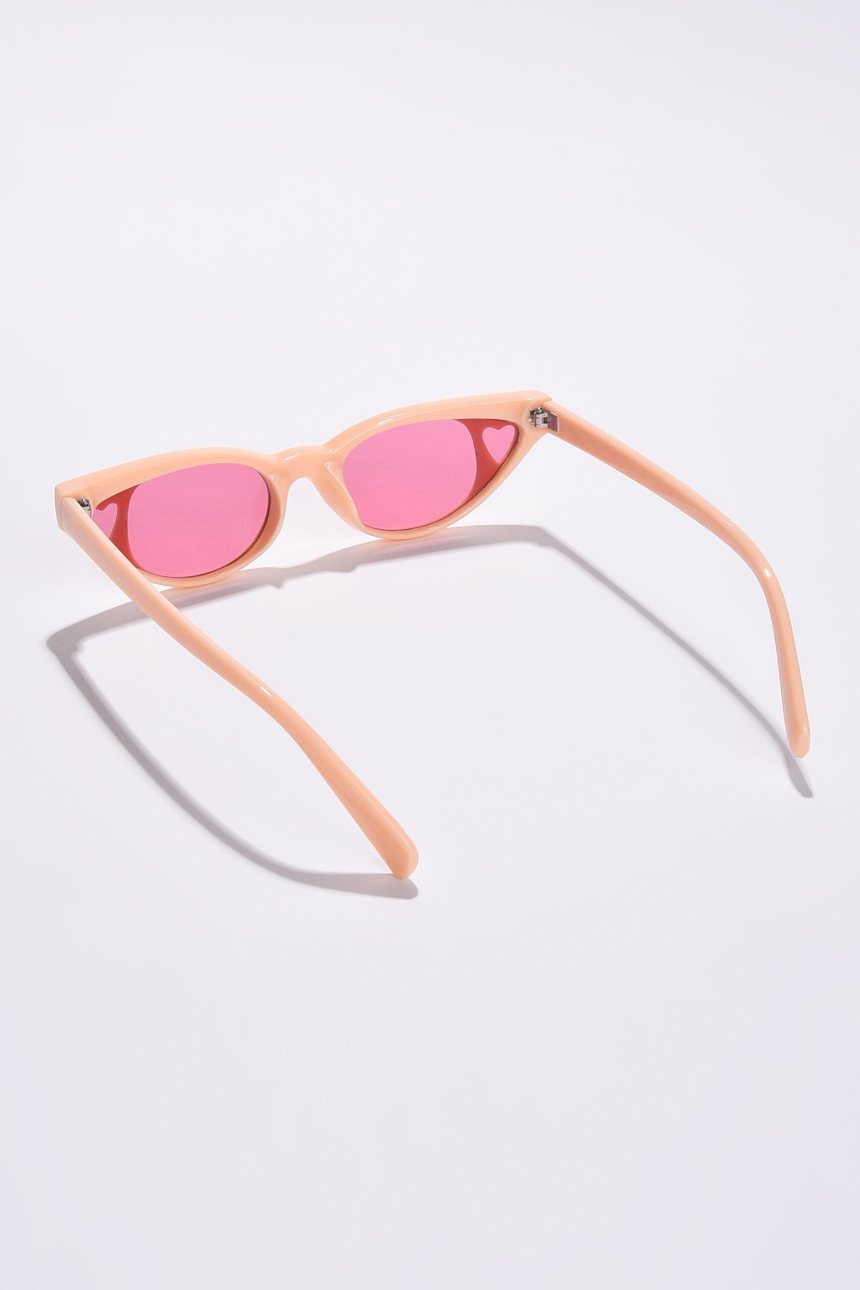 Women Pink Lens Red Cateye Sunglasses