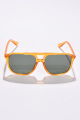 Women Black Lens Yellow Aviator Sunglasses