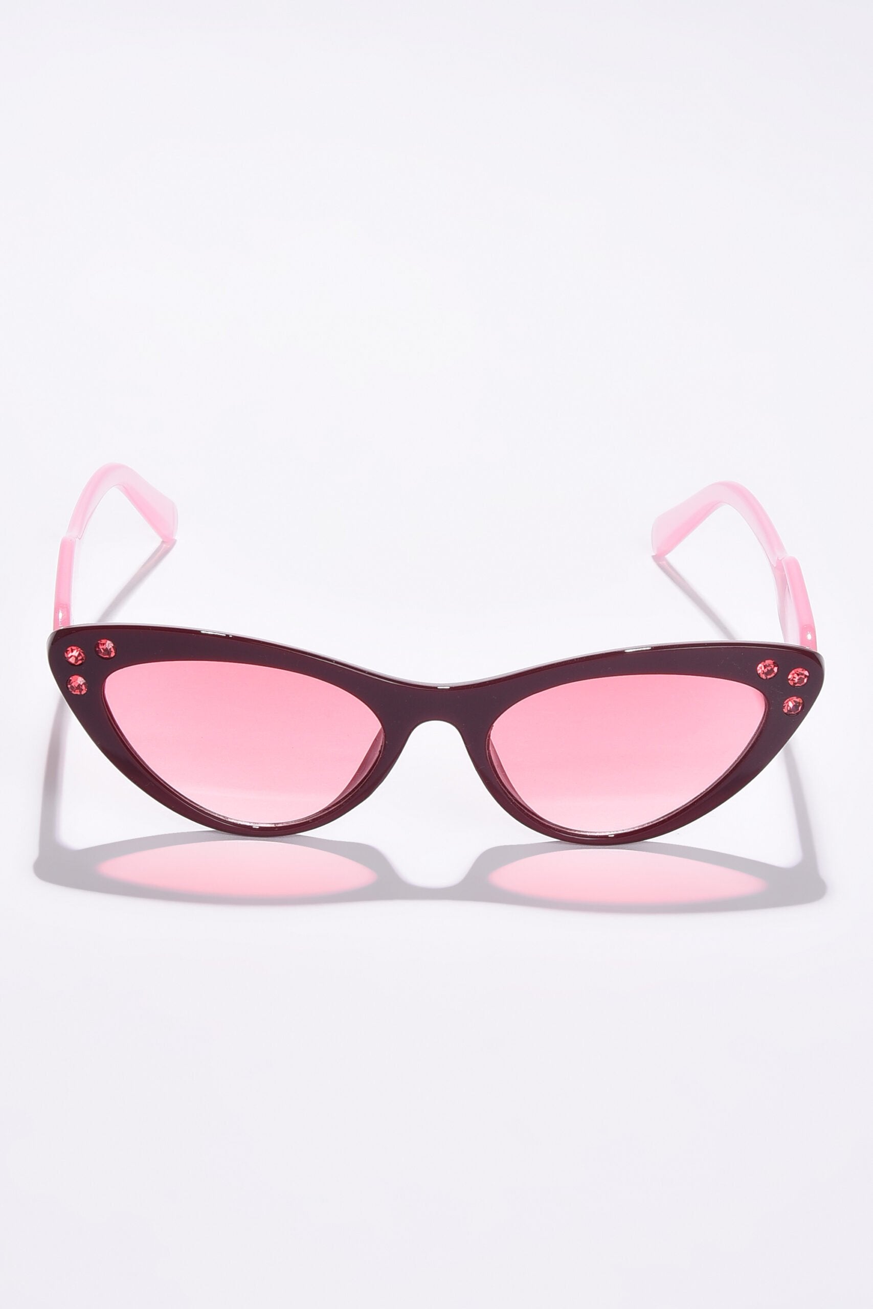 Women Pink Lens Pink Cateye Sunglasses