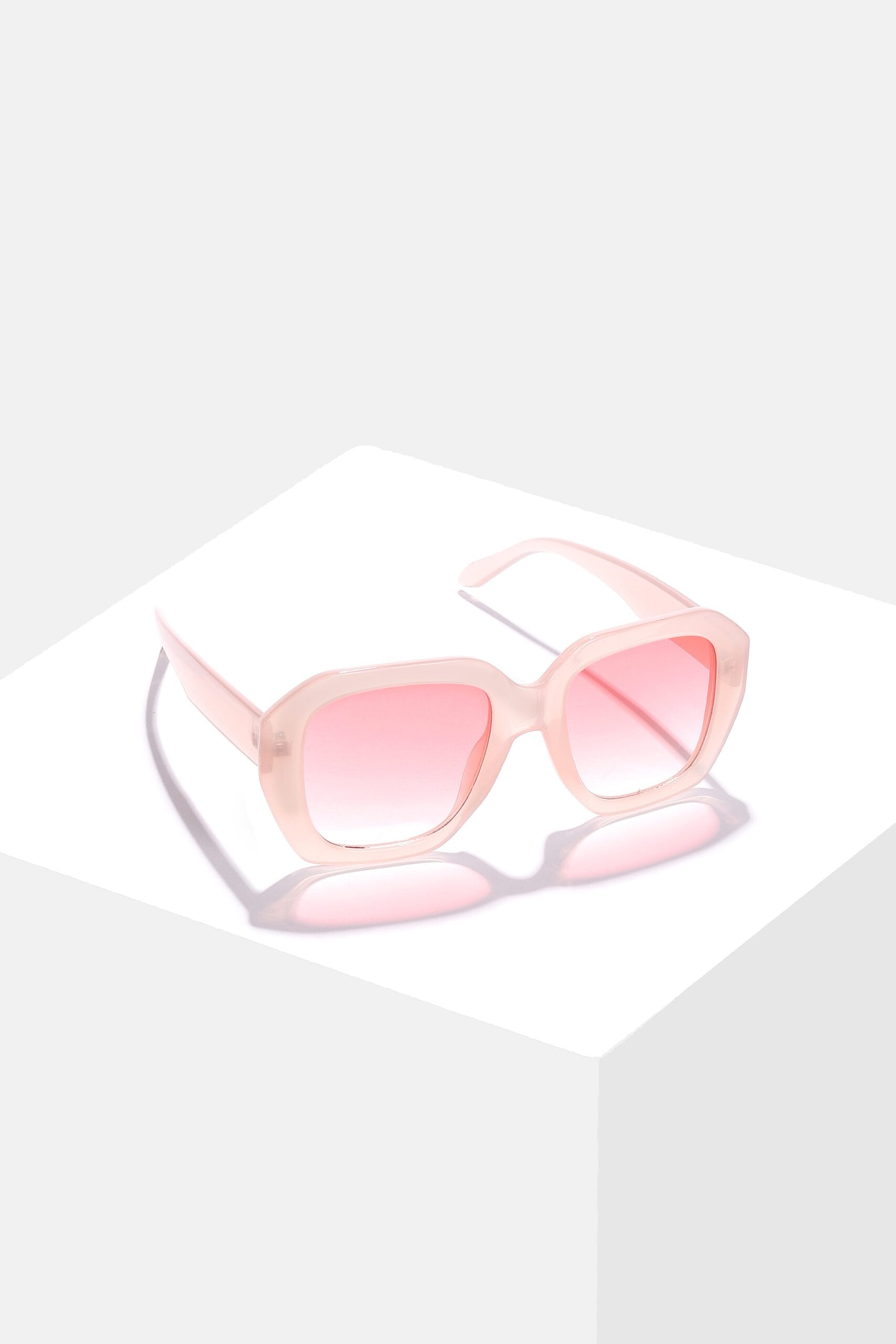 Women Pink Lens Pink Oval Sunglasses