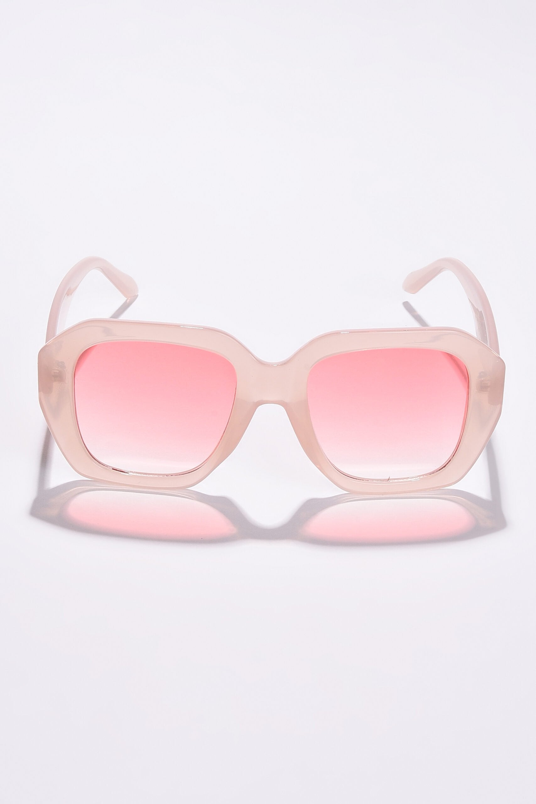 Women Pink Lens Pink Oval Sunglasses