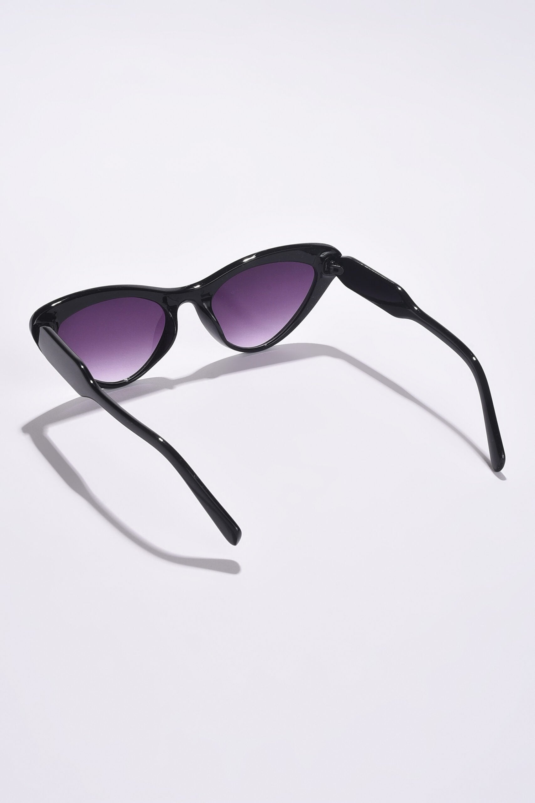 Women Black Lens Black Cateye Sunglasses