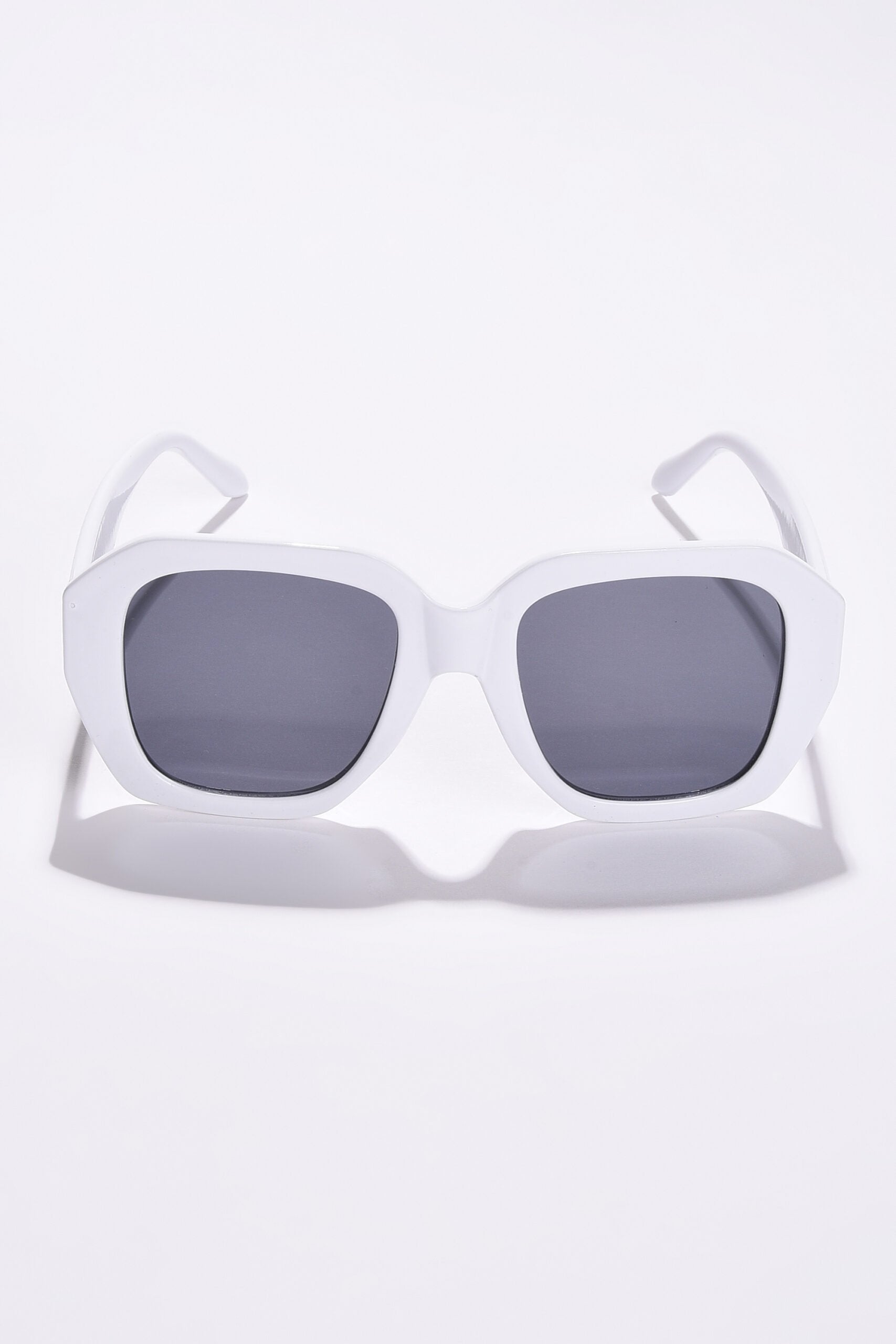 Women Black Lens White Wayfarer Sunglasses