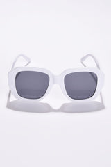 Women Black Lens White Wayfarer Sunglasses