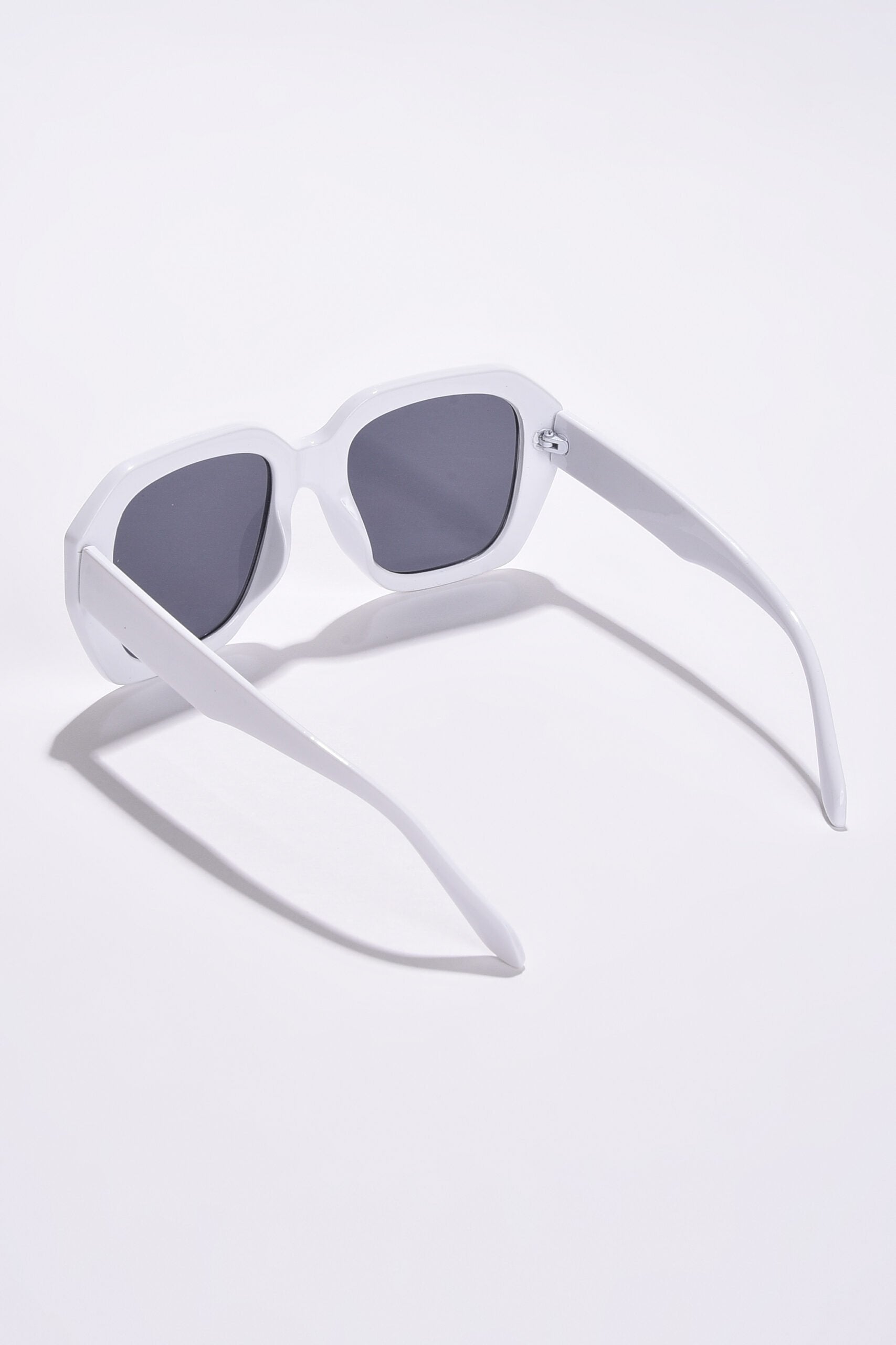 Women Black Lens White Wayfarer Sunglasses