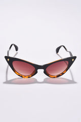 Women Brown Lens Brown Cateye Sunglasses