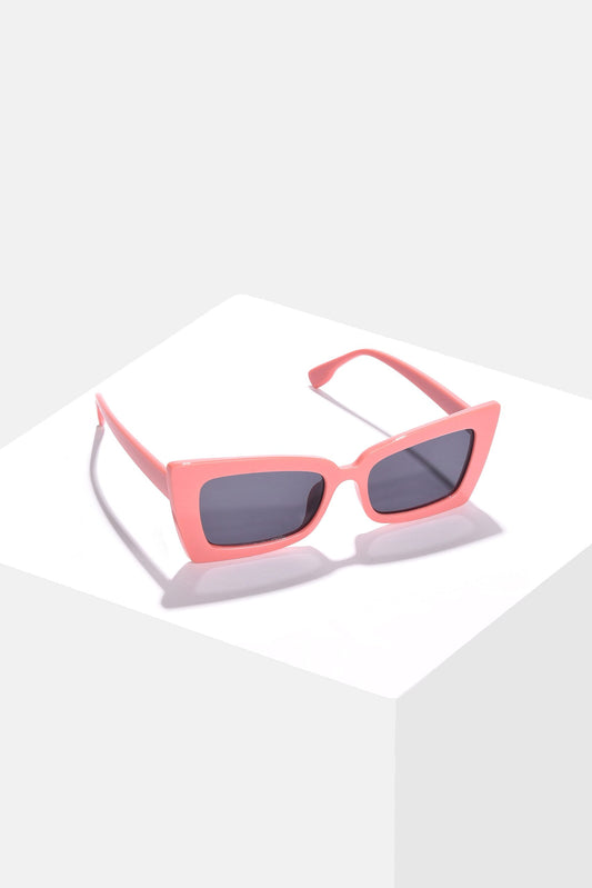 Women Black Lens Pink Butterfly Sunglasses