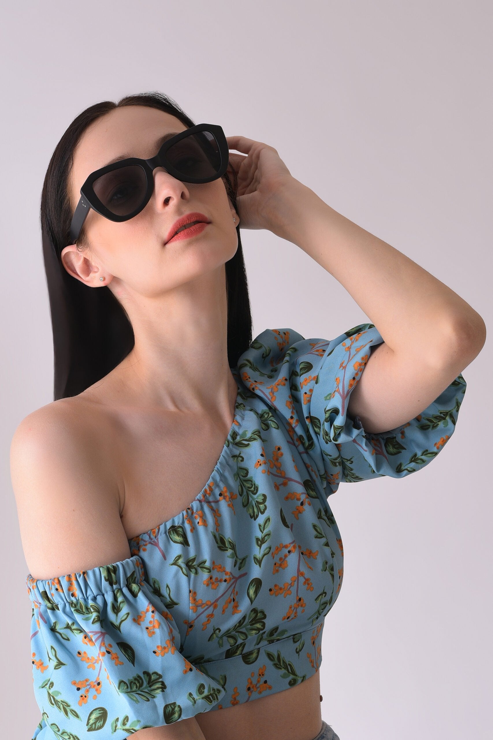 Women Black Lens Black Butterfly Sunglasses