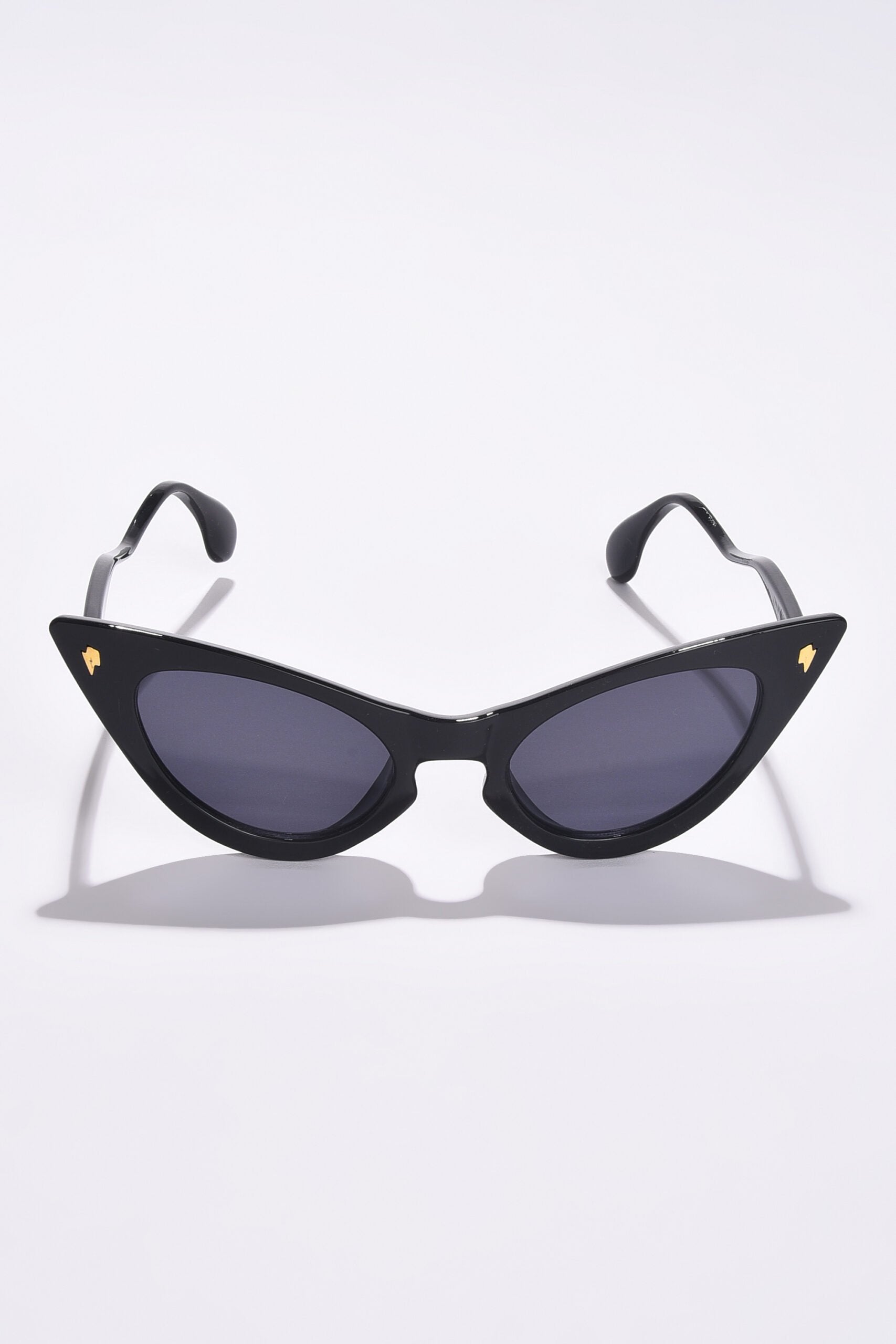 Women Black Lens Black Cateye Sunglasses