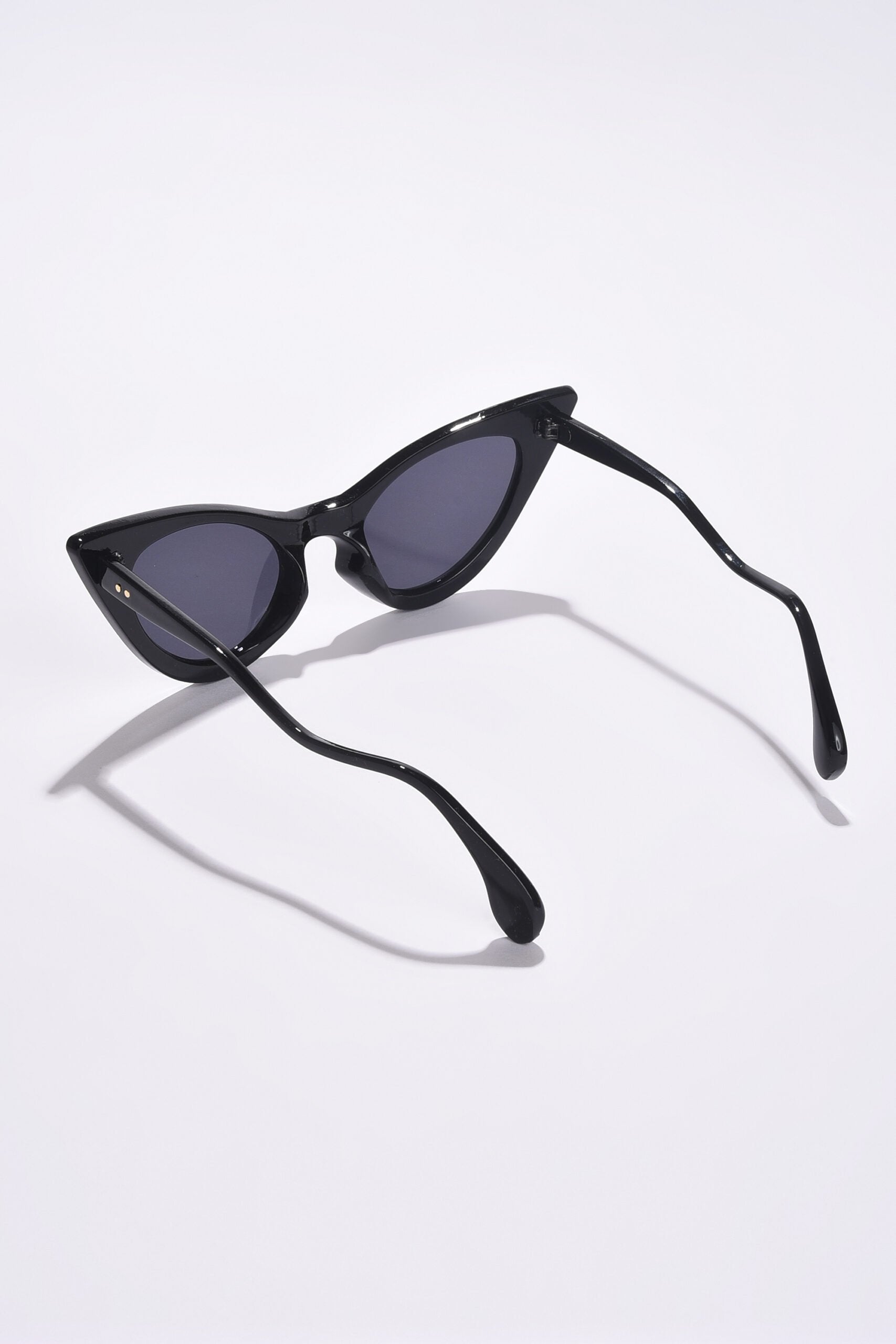 Women Black Lens Black Cateye Sunglasses