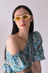 Women Yellow Lens Brown Other Sunglasses