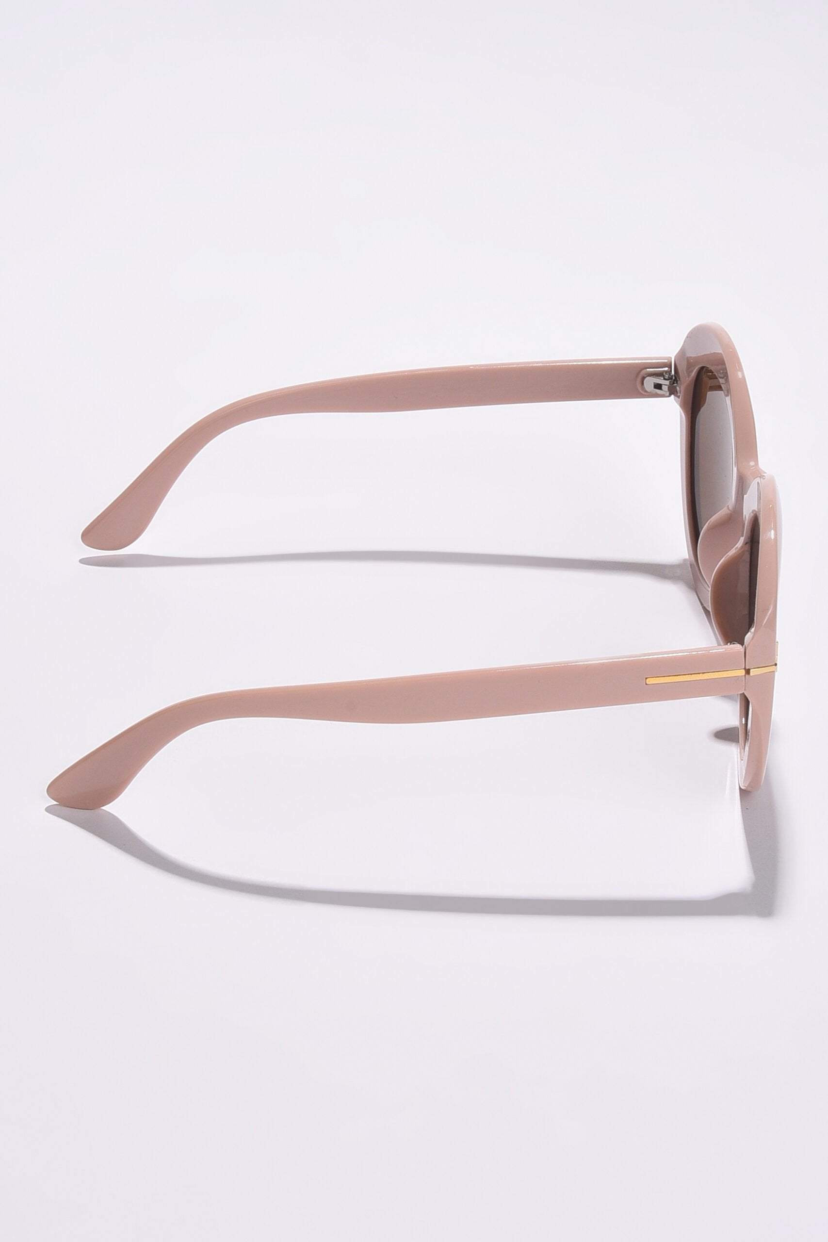 Women Brown Lens Pink Round Sunglasses