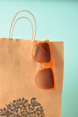 Women Orange Lens Orange Wayfarer Sunglasses