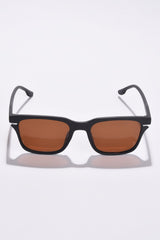 Women Brown Lens Black Butterfly Sunglasses