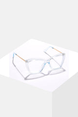 Women Clear Lens White Cateye Sunglasses