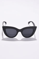 Women Black Lens Black Cateye Sunglasses